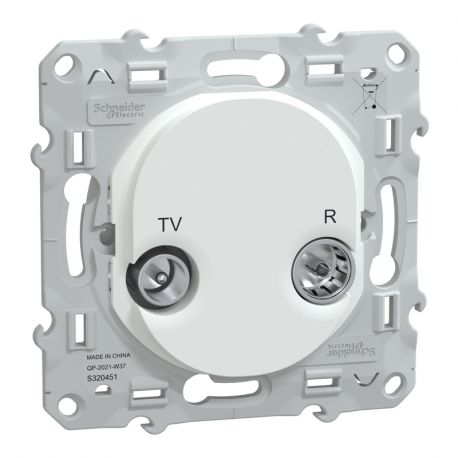 Prise TV-R Ovalis Schneider Electric - Encastré - Blanc