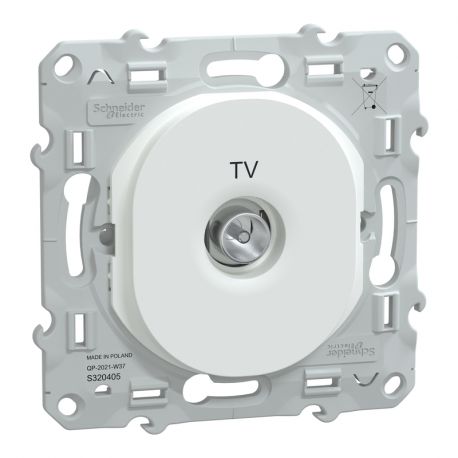Prise TV simple Ovalis Schneider Electric - Encastré - Blanc