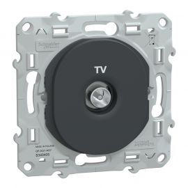 Prise TV simple Ovalis Schneider Electric - Encastré - Anthracite