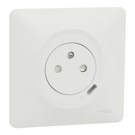 Prise de courant avec USB Ovalis Schneider Electric - Encastrée -16A - 250V - Blanc