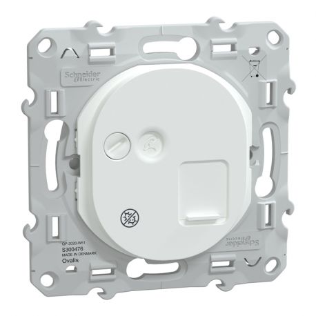 Prise VDI RJ45 Ovalis Schneider Electric - Antibactérien - Grade 3 - Cat6 - STP - Blanc