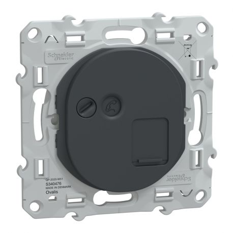 Prise VDI RJ45 Ovalis Schneider Electric - Grade 3 - Cat6 - STP - Anthracite