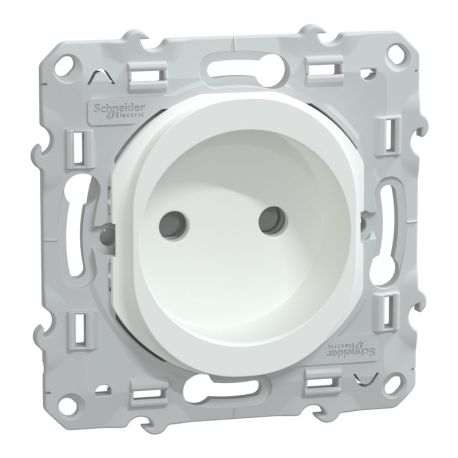 Prise de courant à puits Ovalis Schneider Electric - Avec éclipse - 2P - 16A - 250V - Blanc