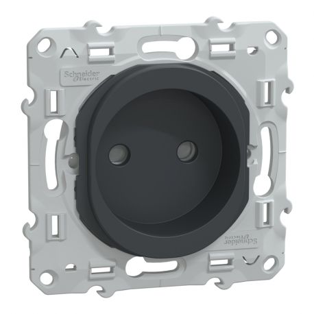 Prise de courant à puits Ovalis Schneider Electric - Avec éclipse - 2P - 16A - 250V - Anthracite