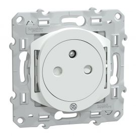 Prise électrique Ovalis Schneider Electric - Antibactérien - Fixation vis - 2P+T - 16A - 250V - Blanc