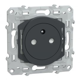 Prise électrique affleurante Ovalis Schneider Electric - Fixation vis uniquement - 2P+T - 16A - 250V - Anthracite