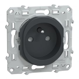 Prise de courant Ovalis Schneider Electric - Encastrée - 16A - 250V - Intérieur - Anthracite