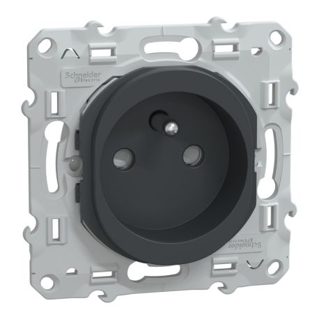 Prise de courant Ovalis Schneider Electric - Encastrée - 16A - 250V - Intérieur - Anthracite