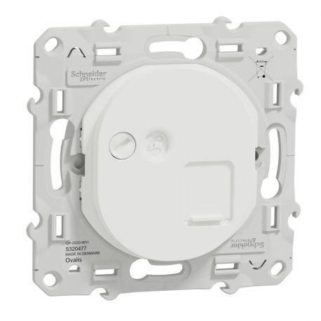 Prise RJ45 informatique Ovalis Schneider Electric - Murale - Cat6a - Blanc
