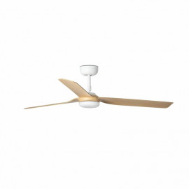 Ventilateur de plafond Punt Faro - Pièce 17,6m² - 6 vitesses - Moteur DC - Blanc/bois clair