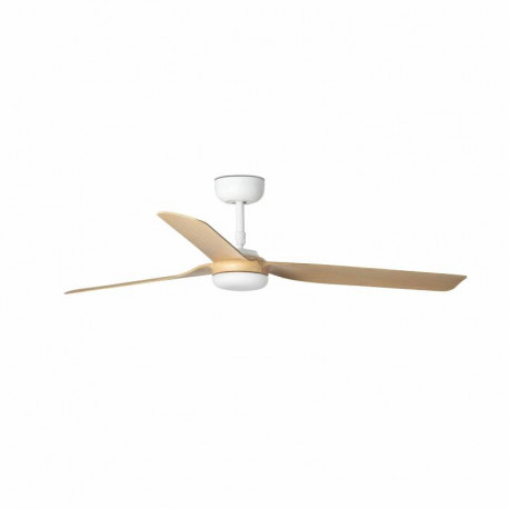 Ventilateur de plafond Punt Faro - Pièce 17,6m² - 6 vitesses - Moteur DC - Blanc/bois clair