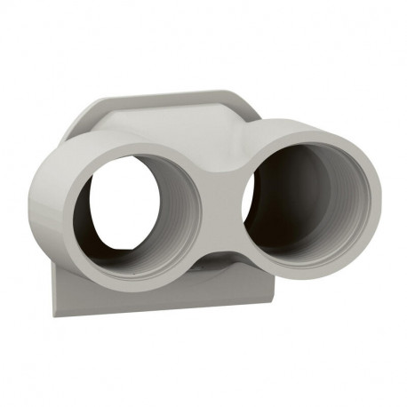 Embout presse étoupe 2 entrées Plexo Legrand - Pour boîtier saillie étanche - Filetage PG16 - Gris