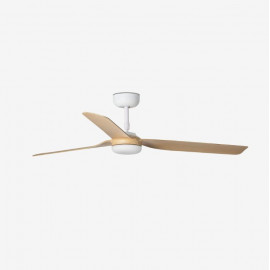 Ventilateur plafond Punt Faro - Connecté - 17,6m² - Blanc/Bois