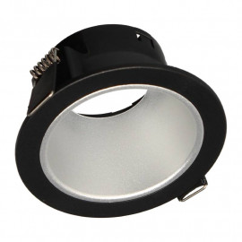 Collerette pour spot Naxos Arlux - Fixe - Ø88mm - GU10 - Sans ampoule - Noir & Argent
