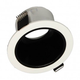 Collerette pour spot Naxos Arlux - Fixe - Ø88mm - GU10 - Sans ampoule - Blanc & Noir