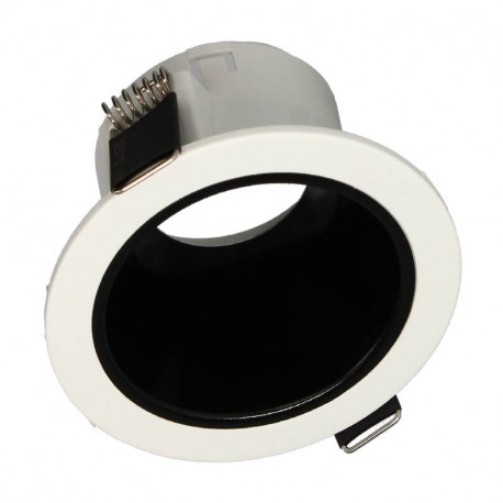 Collerette pour spot Naxos Arlux - Fixe - Ø88mm - GU10 - Sans ampoule - Blanc & Noir