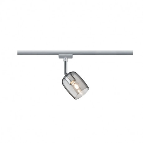 Spot sur rail Blossom Paulmann - Chrome mat, Verre fumé - G9