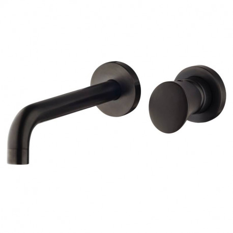 Mitigeur lavabo encastrée mural Tropic Black PVD Paini - 2 trous - Noir mat