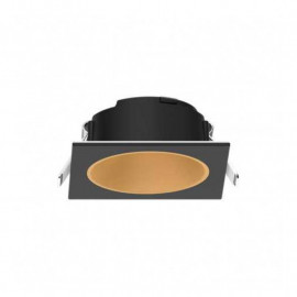 Collerette basse luminance carrée/ronde pour spot Éclat II Miidex - Ø82 mm - Noir/doré