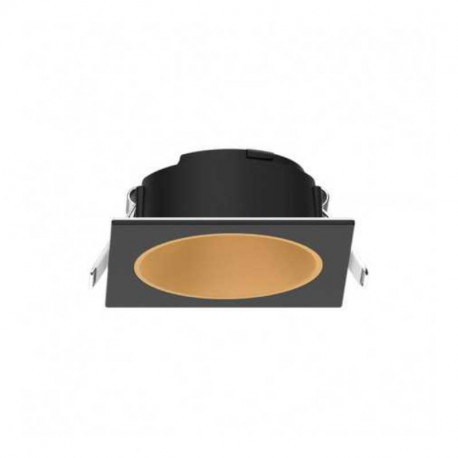 Collerette basse luminance carrée/ronde pour spot Éclat II Miidex - Ø82 mm - Noir/doré