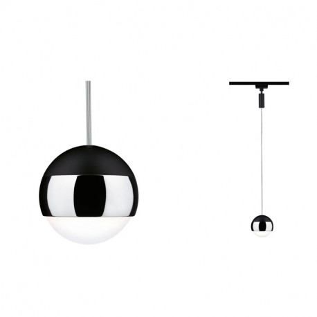 Suspension LED Urail Capsule II Paulmann - 6W - 4 000K - Noir mat, Chrome