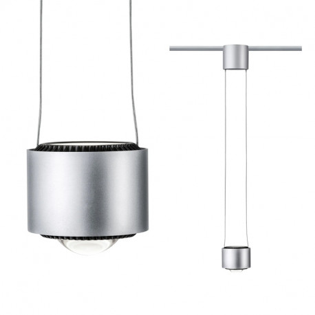 Suspension LED Urail Aldan Paulmann 8,5/4,5W - 4 000K - Chrome mat, Noir