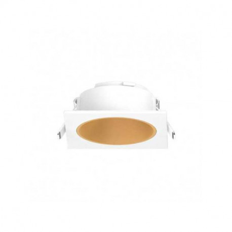 Collerette basse luminance carrée/ronde pour spot Éclat II Miidex - Ø82 mm - Blanc/doré