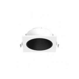 Collerette basse luminance carrée/ronde pour spot Éclat II Miidex - Ø82 mm - Blanc/noir