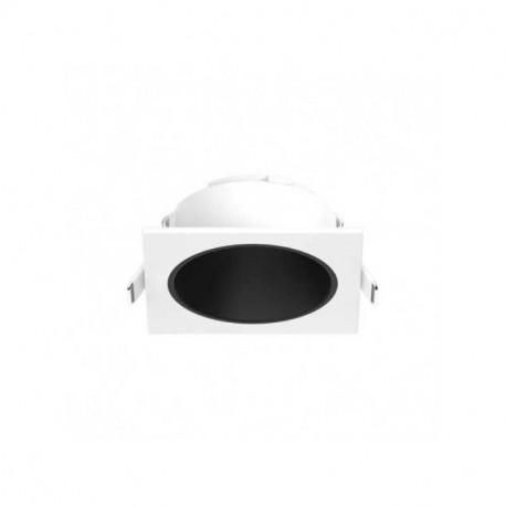 Collerette basse luminance carrée/ronde pour spot Éclat II Miidex - Ø82 mm - Blanc/noir
