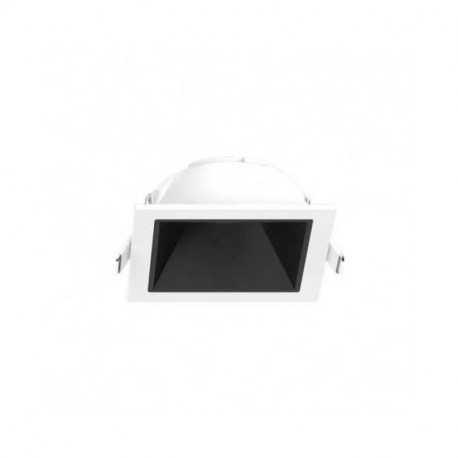 Collerette basse luminance carrée/carrée pour spot Éclat II Miidex - Ø82 mm - Blanc/noir