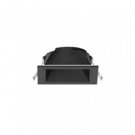 Collerette basse luminance carrée/carrée pour spot Éclat II Miidex - Ø82 mm - Noir