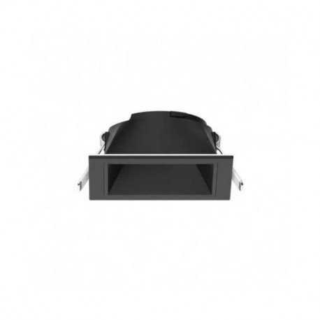 Collerette basse luminance carrée/carrée pour spot Éclat II Miidex - Ø82 mm - Noir