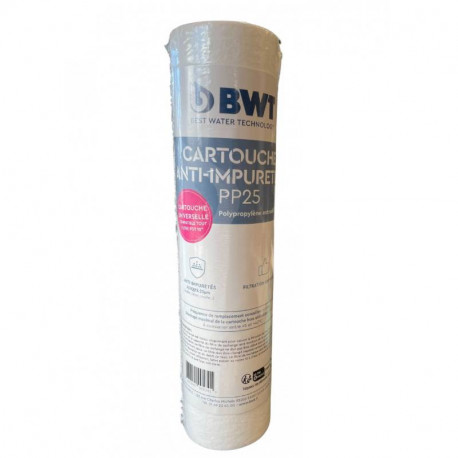 Cartouche de filtration BWT - Anti-impuretés - 25µ - Compatible 10”
