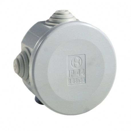 Boîte de dérivation IP55 Pico Iboco - Ø80mm - P.40mm - Ronde - à tétines - Grise