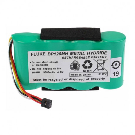 Batterie NiMH pour oscilloscope Fluke - Séries 120, 43 et 43B - Rechargeable - 3 000 mAh