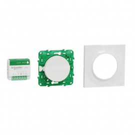 Kit actionneur micro-module + interrupteur + plaque Odace Styl Schneider Electric - Blanc