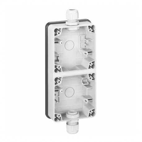 Boitier étanche composable - Plexo - Legrand - 2 poste verticaux - Gris