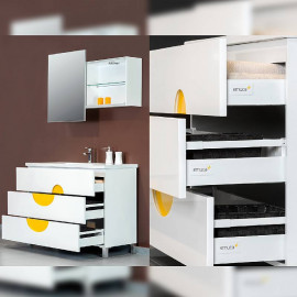 Kit de tiroir pour cuisine et sdb Emuca - Fermeture amortie - Acier - Blanc