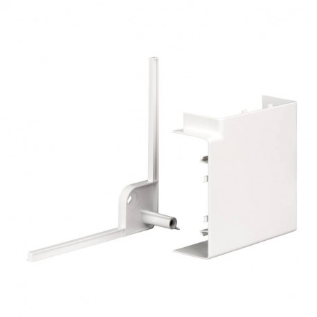 Angle plat à 90° pour goulotte PVC Optiline 45 - L140 x H55mm