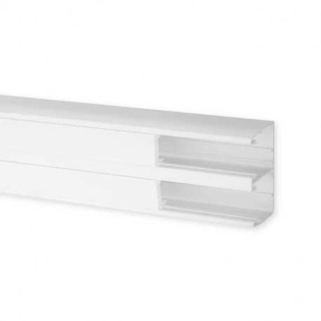 Goulotte d'installation TA-C45 134x55mm - Barre de 2m - 2 compartiments - Blanc