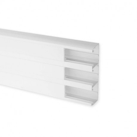 Goulotte d'installation TA-C45 200x55mm - Barre de 2m - 3 compartiments - Blanc