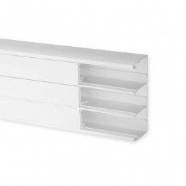 Goulotte d'installation TA-C45 164x55mm - Barre de 2m - 3 compartiments - Blanc