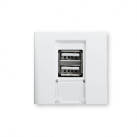 Prise double USB TerCia AP-C45 - Pour goulottes - Blanc