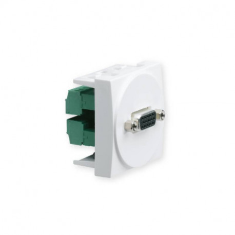 Prise VGA TerCia AP-C45 - Pour goulottes - Blanc