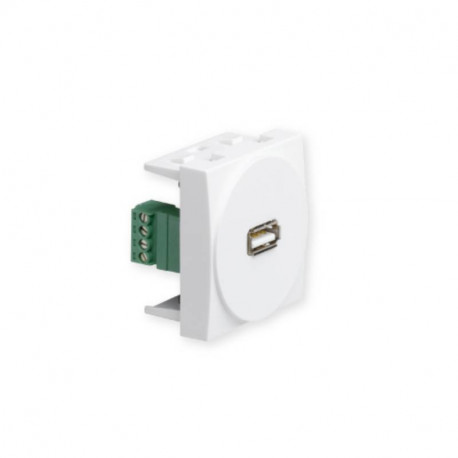 Prise USB TerCia AP-C45 borne à vis - Pour goulottes - Blanc