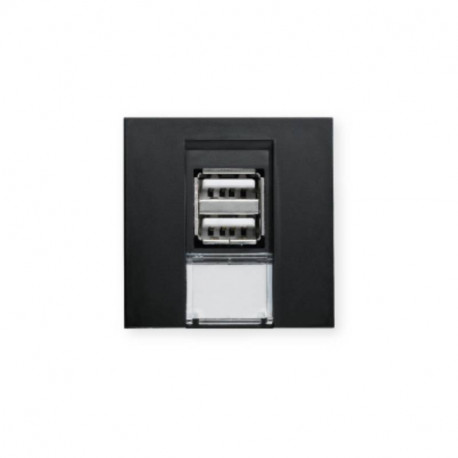 Prise double USB TerCia AP-C45 - Pour goulottes - Noir