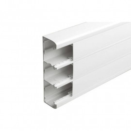 Goulotte 50x180 à clippage direct Programme Mosaïc - 3 couv 45mm - L. 2m - Blanc