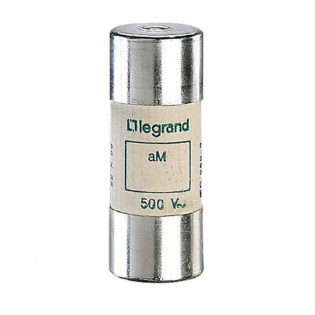 Cartouche industrielle cylindrique - Lot de 10 - Type aM - 22x58 - 63A - 500V - Sans percuteur