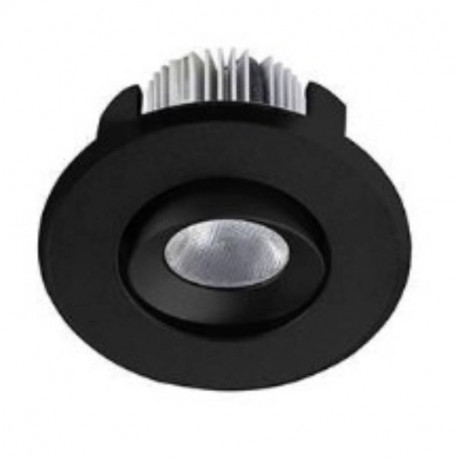 Spot encastré rond orientable Lasy RX Indigo - 1W - 3000K - 90Lm - IP44 - Noir mat