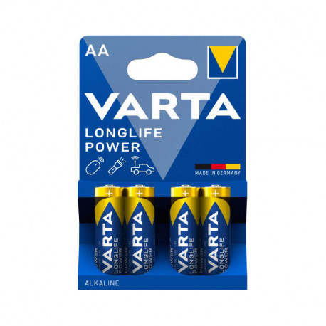 Lot de 4 piles type LR06/AA Varta - LongLife Power - 1,5 volts